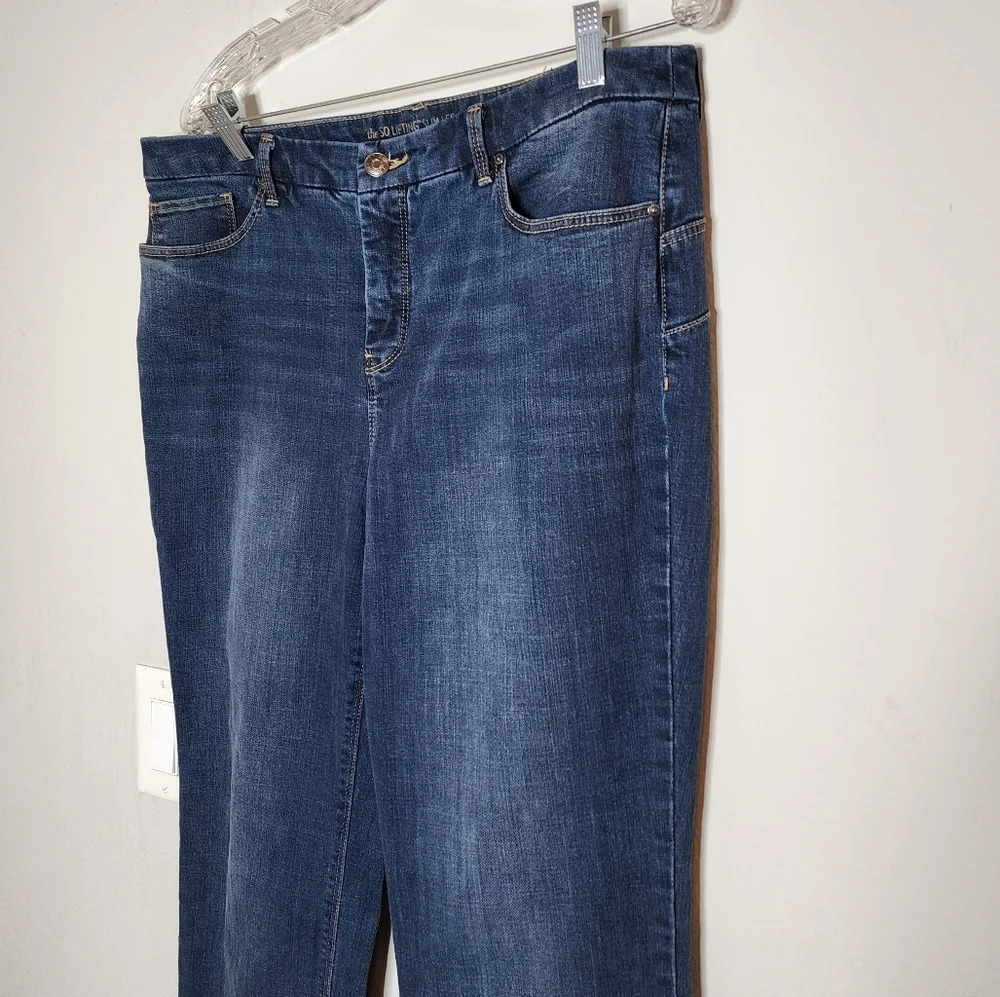 Chico's so lifting slim leg highrise jeans size 12 short 12P - Picture 9 of 16